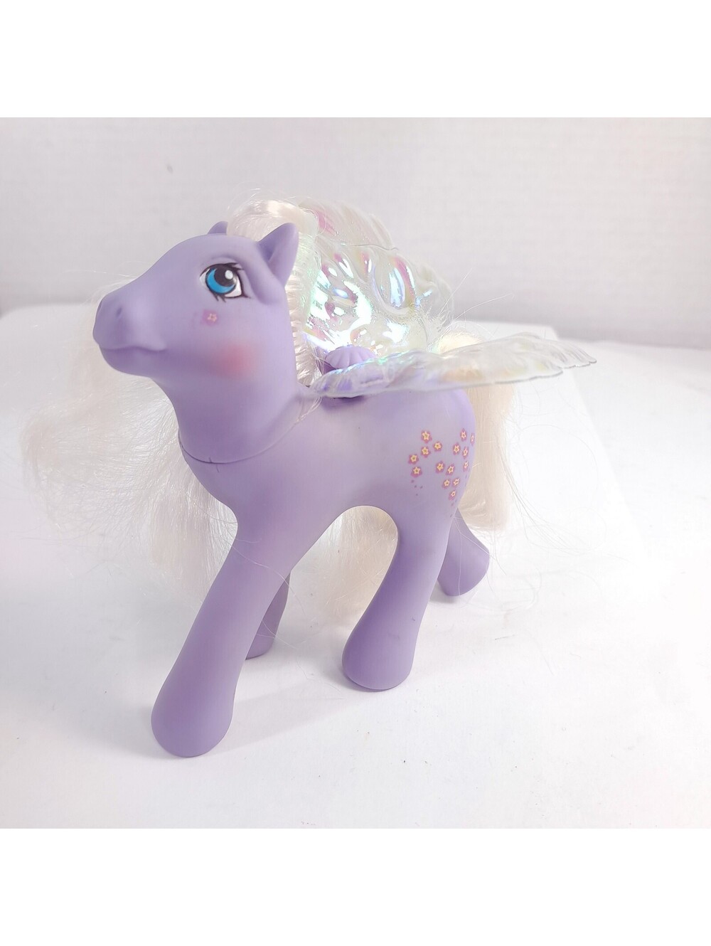 Vintage My Little Pony Flutter Forget Me Not knot Wings MLP 1986 G1 purple READ